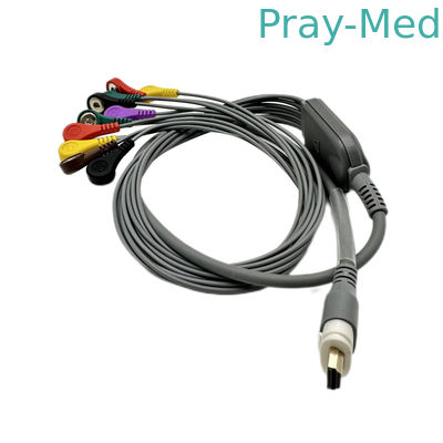 সামঞ্জস্যপূর্ণ Nalong RAGE-12 ECG হোল্টার কেবল 10 লিড TPU উপাদান