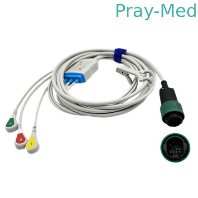 Yilang 3/5 লিড ডাইরেক্ট কানেক্ট ECG কেবল IEC 3.6m দৈর্ঘ্য রোগীর মনিটরের জন্য