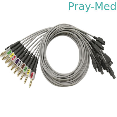 GE CAM 14 EKG ECG লিড ওয়্যার TPU 0.9M 2016032-001 কলা/ক্ল্যাম্প অ্যাডাপ্টারের সাথে
