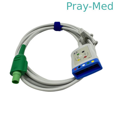 2.4m 12PIN GE ECG ট্রাঙ্ক কেবল 3 বা 5 লিড TPU জ্যাকেট উপাদান