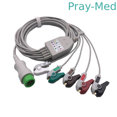 Mindray IPM 8/10/12 ECG কেবল, রাউন্ড 12 পিন 3/5 লিড 040-00961-00 EA6251B 3.6 মি