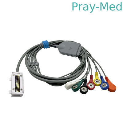 Meditech Cardiup ECG Holter Cable For CardiUP!3 CardiUP!12 7-চ্যানেল স্ন্যাপ সংযোগকারী টিপিইউ জ্যাকেট