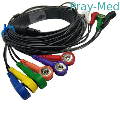 Schiller Ecg Holter Cable সামঞ্জস্যপূর্ণ MS-12 Blue 10 Lead Snap TPU জ্যাকেট