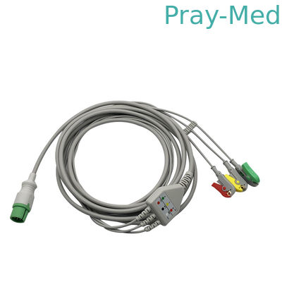 MEK ডাইরেক্ট কানেক্ট 3/5 লিডস Ecg ক্যাবল ক্লিপ IEC/AHA 6-pin সংযোগকারী,