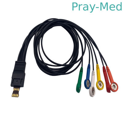 MT101 MT-200 Ecg Holter এর জন্য 4.0mm TPU 4/6 লিড শিলার Ecg কেবল