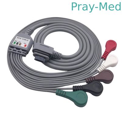 স্ন্যাপ সহ 5/7 লিড স্ন্যাপ ECG GE SEER হোল্টার কেবল, IEC 2.5m গ্রে কালার 2008594-001/2008594-002/2008594-004