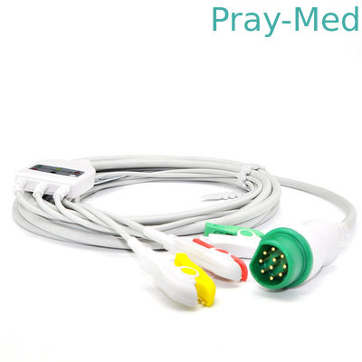 স্ন্যাপ / ক্লিপ 10 পিন TPU এর জন্য লিডওয়্যার সহ siemens 3 Lead Ecg কেবল