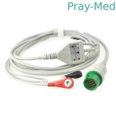 4.0mm ব্যাস স্পেসল্যাবস Ecg কেবল, 3/5Lead 17pin Ecg তারের সাথে লিড ওয়্যার