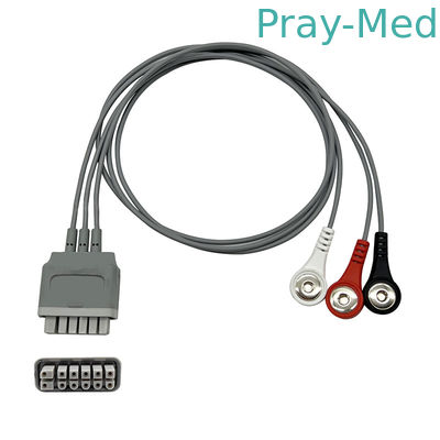 Mindray TM60 / 80 ECG টেলিমেট্রি লিড তারের EY6511B গ্রে TPU 0.9m